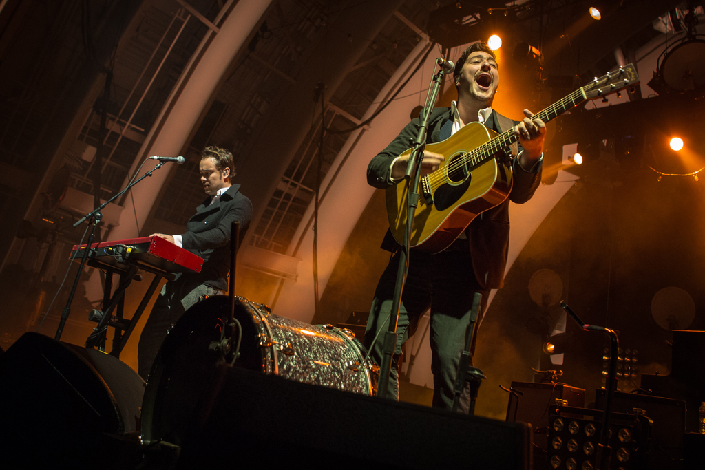 A photo of Mumford & Sons at The Hollywood Bowl on 11/10/2012